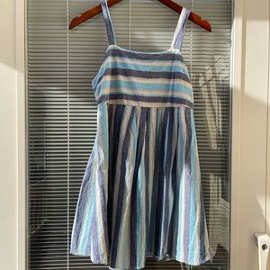 Blue and White Striped Dress